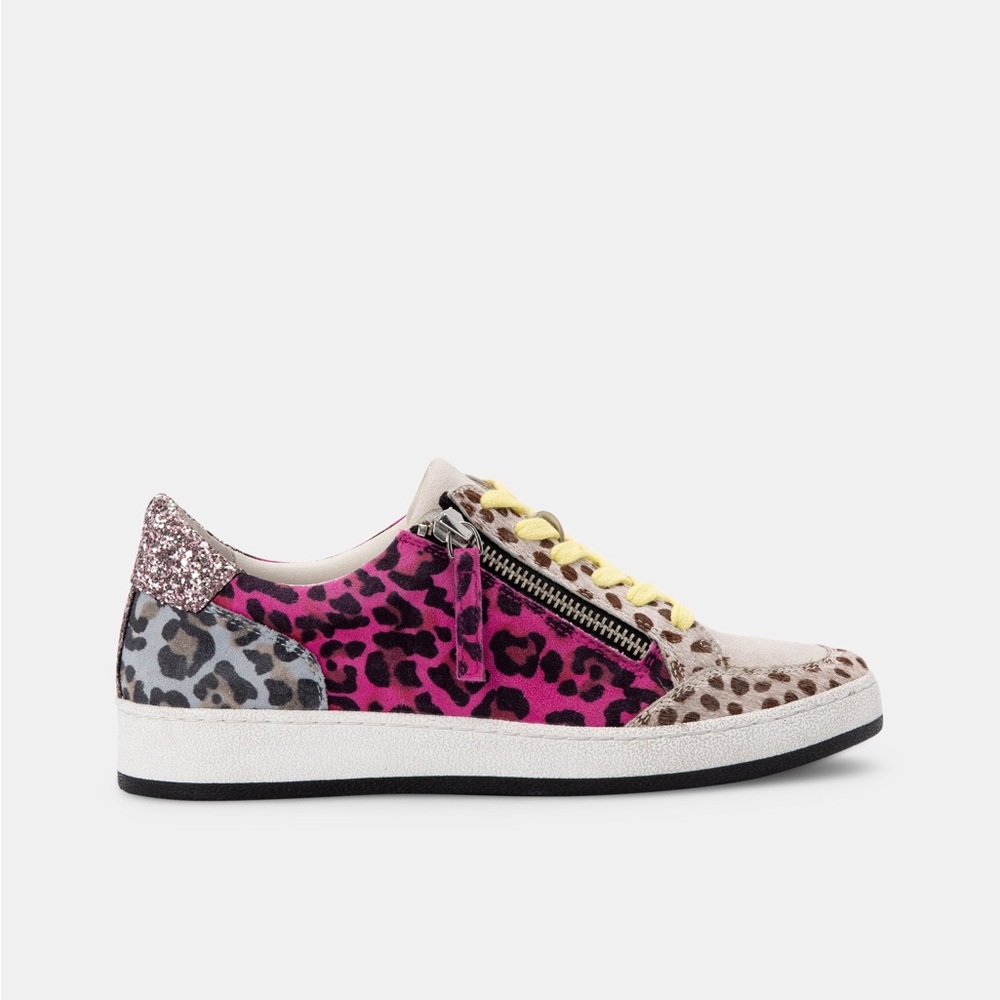 Leopard Print Sneakers with Glitter Detail